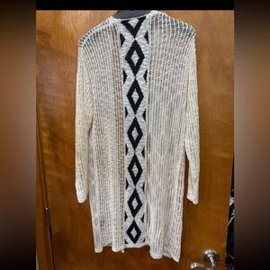 Like new! Montana co medium cardigan White and Black Open Knit Cardigan Sweater